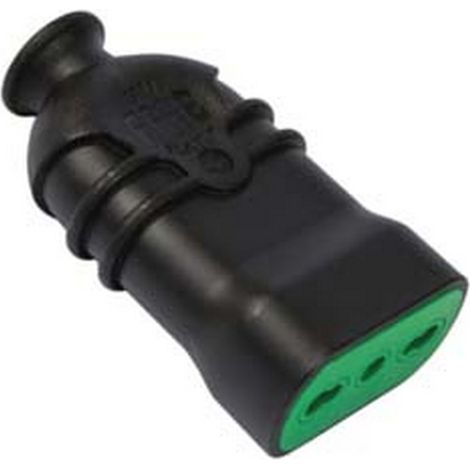 5PZ PRESA DRITTA 2 POLI + TERRA BIPASSO 16A NERA HI-PRO - nera 81111