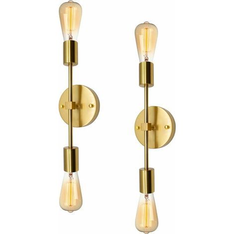 Vanity Light Industrie-Wandleuchte, 2er-Pack Vintage-Badezimmerleuchten, goldene Wandleuchte, Vanity Light Retro-Lampe, 2-flammige Vintage-Wandleuchte für Badezimmer, Flur