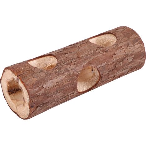 Tiertunnel aus Holz, Kauspielzeug für Kaninchen, Frettchen, Hamster und Meerschweinchen (L) (1/5)