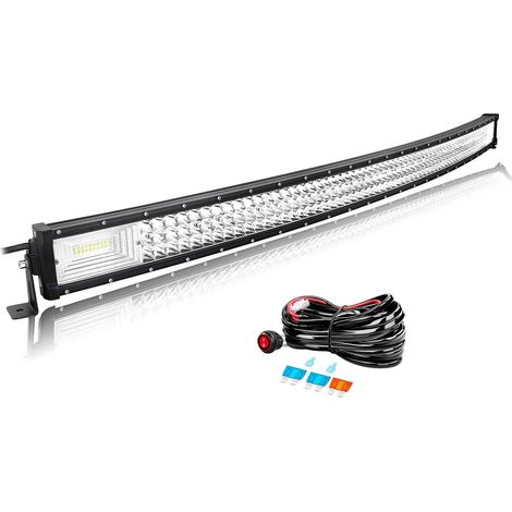 Barre LED Incurvé 127cm 50'' 648W Avec Câblage - Rampe Spot et Flood 12V 24V Étanche - Projecteur Longue Portée Feux Phare de Travail Pour 4x4 Voiture Camion Tracteur Bateau (1/5)