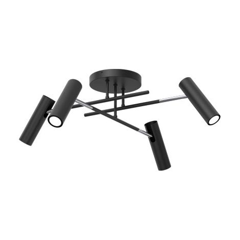 Plafonnier spots Luminex Axion noir/chrome 4xGU10 8W