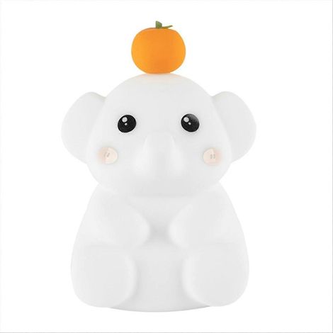 Lampe éléphant mignonne, veilleuse en silicone avec minuterie 30 minutes, blanche (1/5)