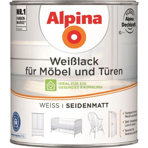 Alpina Weisslack für Möbel und Türen seidenmatt 0,75 Ltr.