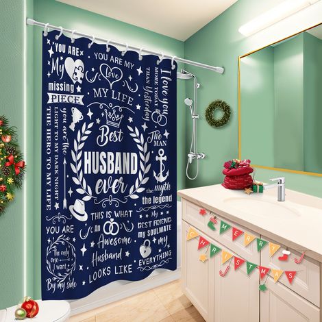 Rideau polyester pour douche 180x180 design polyester pour salle de bain pour idée cadeau pour pendaison de crémaillère (1/5)