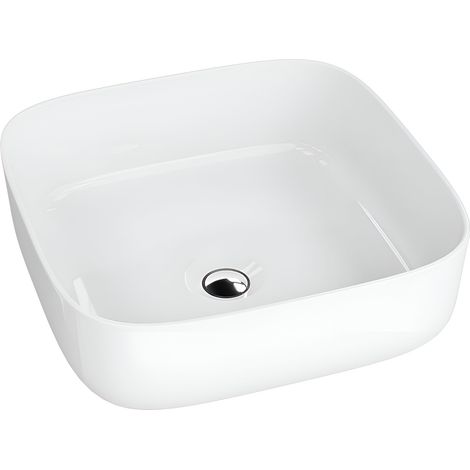 Vasque à poser LAVITA Vasque à poser élégante et compacteProduit en porcelaine de haute qualité carrée 39x39x14 cm Blanc