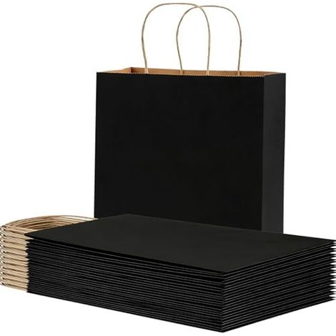 Tragetaschen Geschenktüten noir pour Partytüten, Einkaufstüten, Hochzeitstasche ((Mittlere taille, 130GMS), Weifeng 50 (1/5)