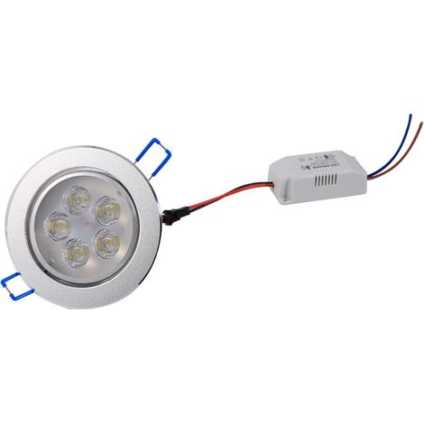 Plafonnier LED 5W encastré avec anneau lumineux blanc chaud et dissipateur thermique, idéal pour les bureaux (1/5)