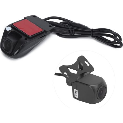 Caméra embarquée USB pour voiture avec double objectif avant et arrière, angle de vision de 140°, universelle et facile à installer (Plug and Play). (1/5)