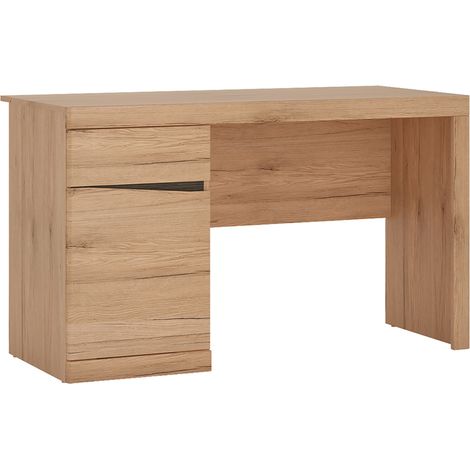 Büro Schreibtisch SANFORD-129 in Eiche hell Nb., B/H/T: ca. 128/76,5/60 cm (1/4)