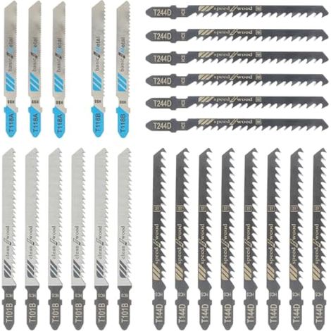 25 pièces Jeu de Lames de Scie Sauteuse avec Coffret de Rangement (1/5)