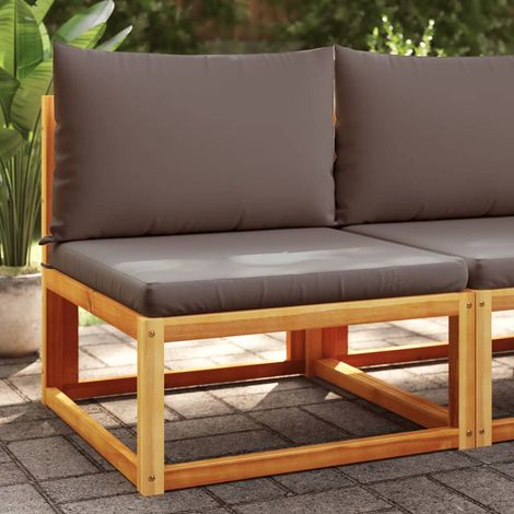 Sofá de jardín sin brazos con cojines de madera de acacia y ratán vidaXL (1/5)