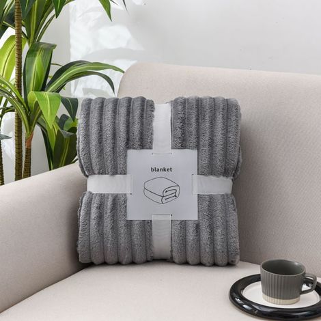 Couverture En Fourrure Synthétique - 127 x 152 cm - Crème Blanc - Pour Canapé Chambre Salon - 1 Pièce (1/5)