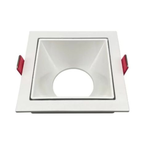 Spot Encastré Carré Fixe Blanc – Diffuseur Blanc – GU10 ou MR16 Ø50 mm (1/3)