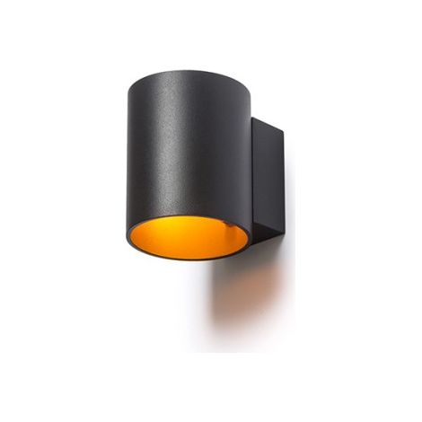 Faretto lampada TUBA W da parete nero opaco/oro 230V G9 33W