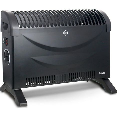 Briebe 128215.1 Radiateur à Air Chaud, 3 Niveaux Puissance, Régulateur de Température Thermostat 2000W Noir (1/5)