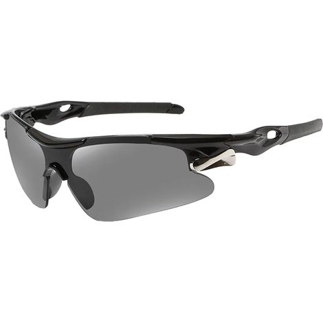 Gafas de ciclismo, lentes polarizadas, protección UV, resistentes al viento, ultraligeras para deportes al aire libre - gris (1/4)