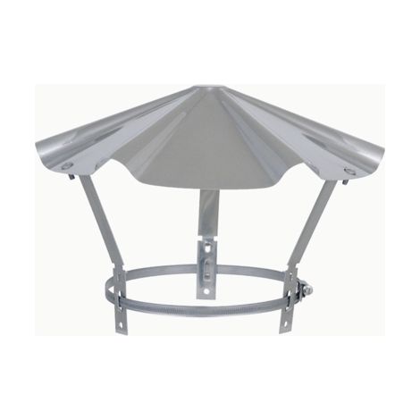 Chapeau pare-pluie inox 80 mm – Protection conduit cheminée – Assemblage facile – Pattes assemblées sur le casque – Isotip Joncoux