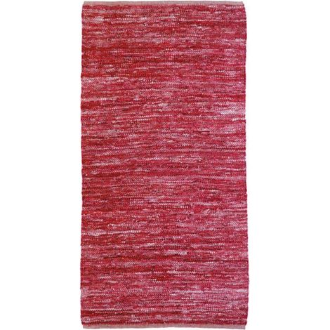 SKIN - Tapis en cuir tressé burgundy 60x120 (1/4)
