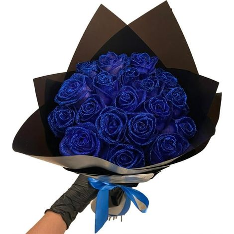 Bouquet de 10 roses scintillantes, fleurs artificielles roses éternelles avec tiges, composition DIY de roses brillantes, cadeau d'amour élégant. (1/5)