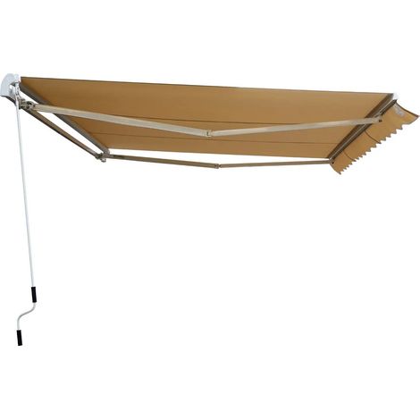 Store en aluminiummarkis, rétractable, 3 mètres de large, beige, pare-soleil pour balcon (1/5)