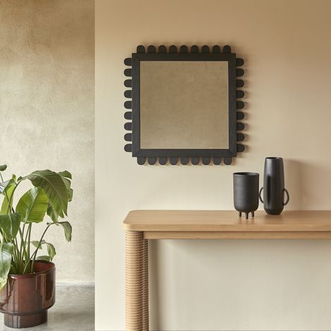 Tikamoon Luca Miroir en mindi foncé H 75 cm × L 75 cm × P 4 cm (1/5)