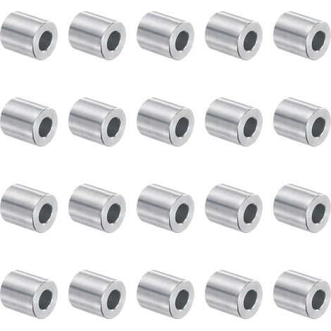 20Pcs Entretoise en Aluminium de 5mm Alésage x 10mm de Diamètre Extérieur x 10mm de Longueur, Finition Lisse, pour Vis M5, Boulons et Tiges (1/5)