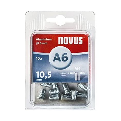 Ecrou a rivets aveugle type A6M4 Alu 6 x 10,5 mm Emballage 10 pieces (1/5)