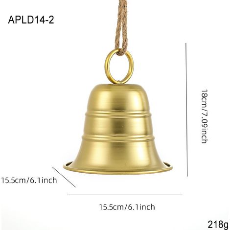 Décoration de Noël Cloche en métal Grande taille Couleur Or Finition lisse Anneau suspendeur (1/2)