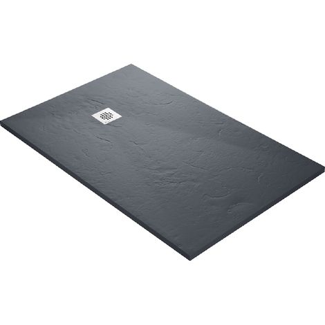 Piatto doccia 70 x 70 cm in resina finitura ardesia - grigio