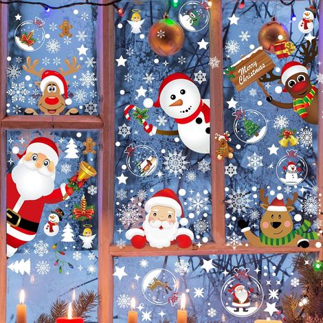 Autocollant Navidad - Adhesivo Estático Reutilizable en PVC - Para Ventanas Puertas Espejos Azulejos - Unidad (1/5)