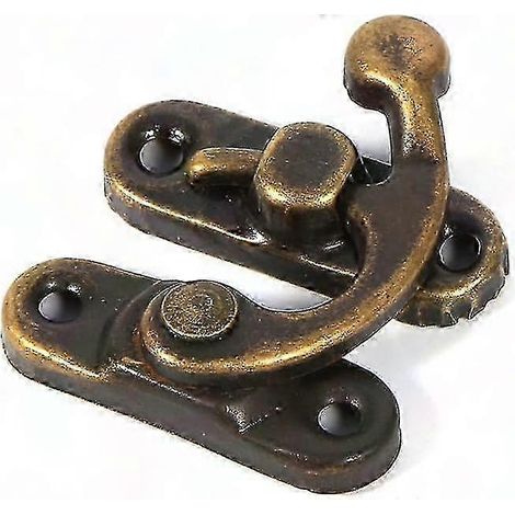 12 Serrures Antiques à Crochet Gauche/Droite avec Vis, Loquet Corne pour Boîte Bois DIY, Décoration Coffret Bijoux, Cadeau Décoratif Coffre à Vin (Gauche-Bronze Foncé) (1/5)