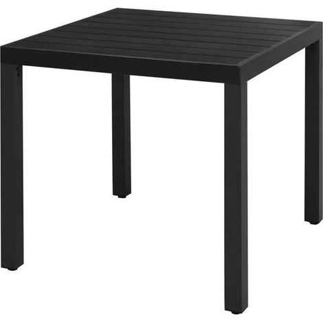 Table de jardin WPC et pieds métal noir Etrino 80cm (1/2)