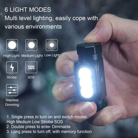 Lampe frontale 1150LM super brillante légère en alliage d'aluminium 3 billes lumineuses détachables rechargeable magnétique 1000mAh (1/5)