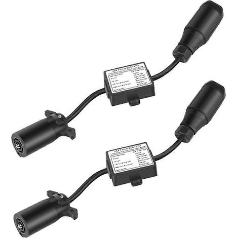Adaptateur pour feux de remorque USA vers Europe : prise plate 7 broches (véhicule américain) vers prise ronde 13 broches (remorque UE) (1/5)