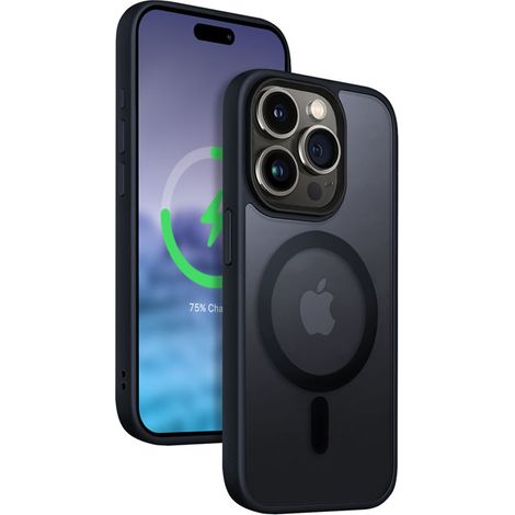 Crong Hybrid Frost MAG Cover - iPhone 15 Pro Max MagSafe Hülle (Marineblau) (1/5)