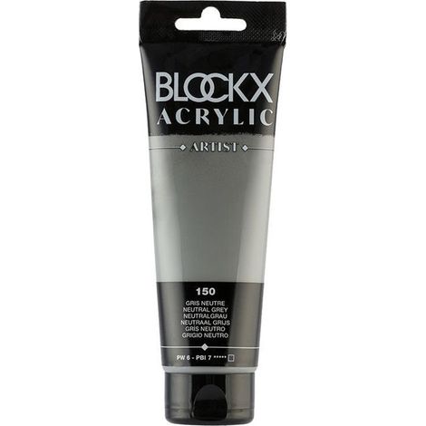 Peinture acrylique - Gris neutre - 150 - BLOCKX Artist - Qualité beaux-arts - Tube 120ml