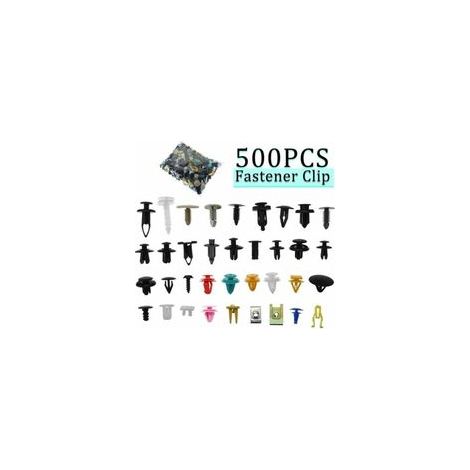 500pcs Rivet Clips Plastique, Plastique Fixation Auto Universel, de Garniture Voiture avec Outil Démontage, pour Panneaux Garnitures Portes Accessoires équipement intérieur