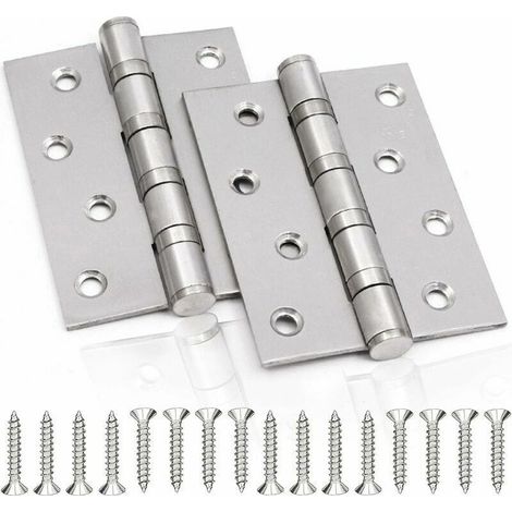 - Charnière de Porte en Inox，2 Pcs Charnières De Porte Charnières Pliables Charnières Inox Épaisseur 3mm Paumelle，pour Portes massives intérieur (Silver，10075mm)