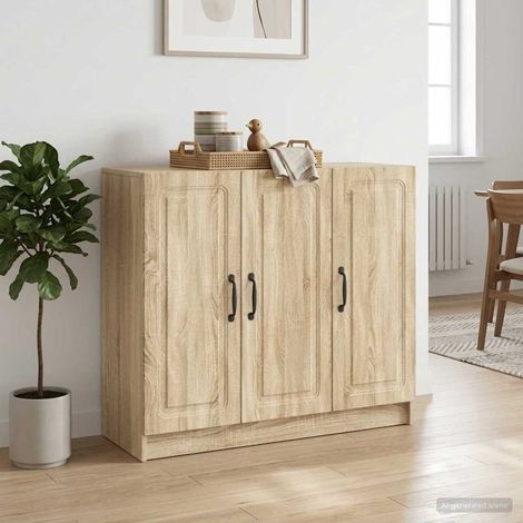 Aparador Roble Sonoma 89 x 34,5 x 77 cm Madera de Ingeniería (1/4)