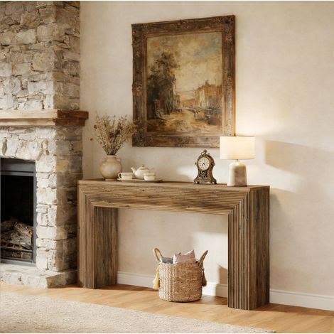 Console rustica 160 x 30 cm in MDF marrone DESVIAE (1/5)