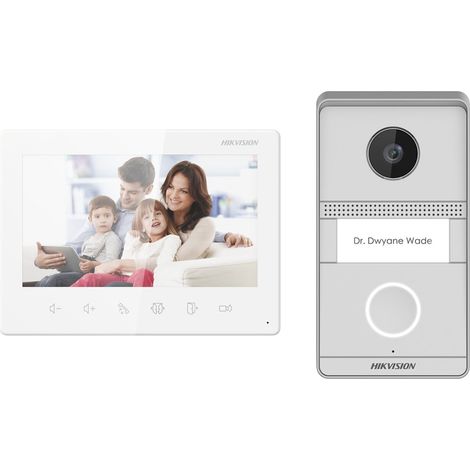 Hikvision – Poste de porte vidéo 2 fils – Caméra 2 Mpx avec vision nocturne – Moniteur 7 pouces TFT LCD – Installation Plug & Play – Résistant au vandalisme - Ds-kis101-p (1/6)