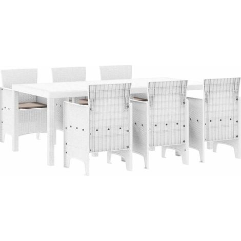 Maison Exclusive - Set da Pranzo per Giardino 7 pcs Bianco Polipropilene