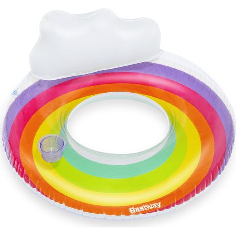 Bestway Poltrona Gonfiabile Rainbow Dream con Portabicchieri (Ø107cm) Art. 43647 - Bestway Poltrona Gonfiabile Rainbow Dream con Portabicchieri (Ø107cm) Art. 43647 - Confezione Da 1 Pezzo (1/5)