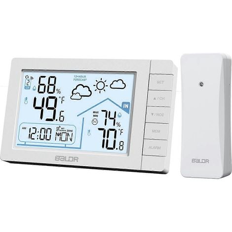 Drahtlose Wetterstation mit drahtlosem Sensor, DCF-Uhr