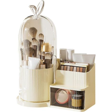 Étagère à pinceaux de maquillage rotative à 360° avec tiroir de rangement pour salon B (1/5)