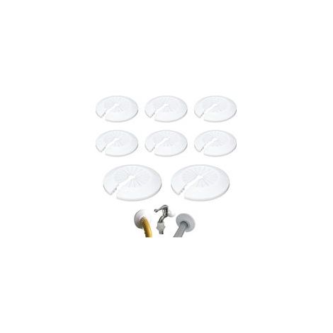 8 Pièces Colliers de Tuyau de Radiateur Couvercle Blanc Solide Pipe Plastique Décoration Cache Tuyaux Plomberie pour Tuyau de Chauffage D'eau 1640mm Rosace de Radiateur (1/5)