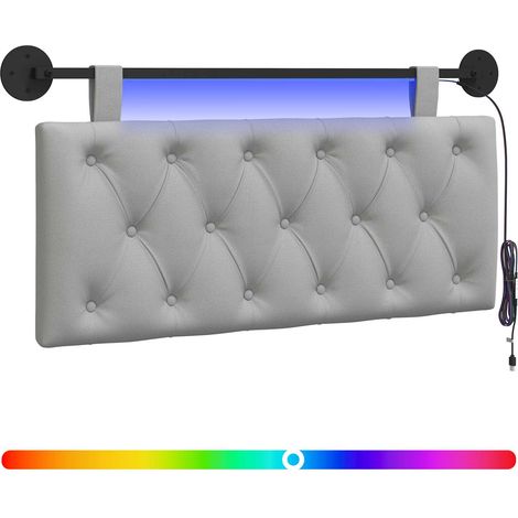 Maison Exclusive - Hängendes Kopfteil Mit LED Licht Wolkengrau St