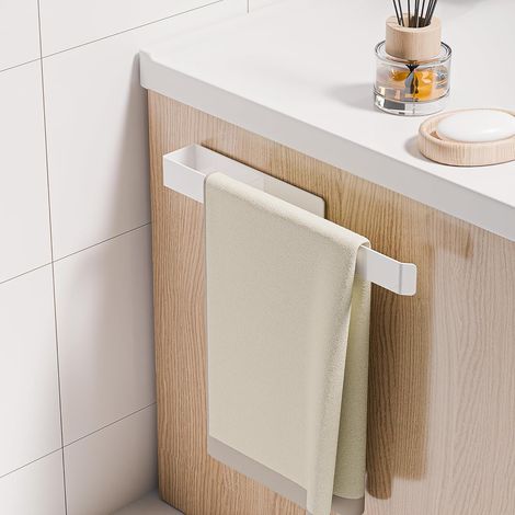 1 - Porte-Serviettes - Barre De Suspension - Acier Inoxydable 304 - Adhésif Sans Perçage Pour Salle De Bain Et Cuisine - Blanc - 30x5cm