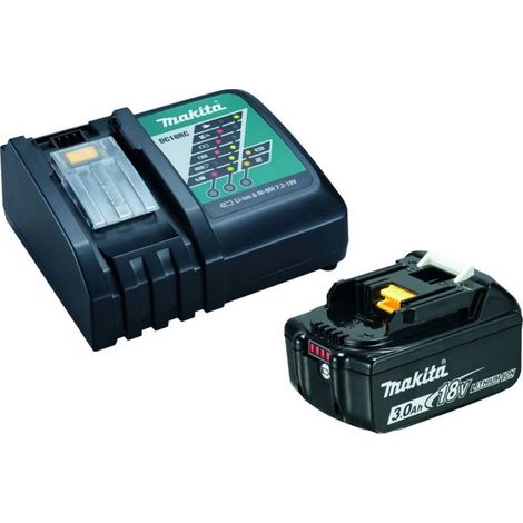 Makita – Power Pack 1914J56 – Batterie Li-ion 18V 3Ah – Chargeur rapide 22 min – Compatible outils LXT 18V