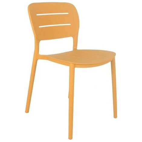 AMICASA PP832 Sedia da Esterno in Polipropilene Resistente agli Agenti Atmosferici 52.5x44 cm colore Giallo